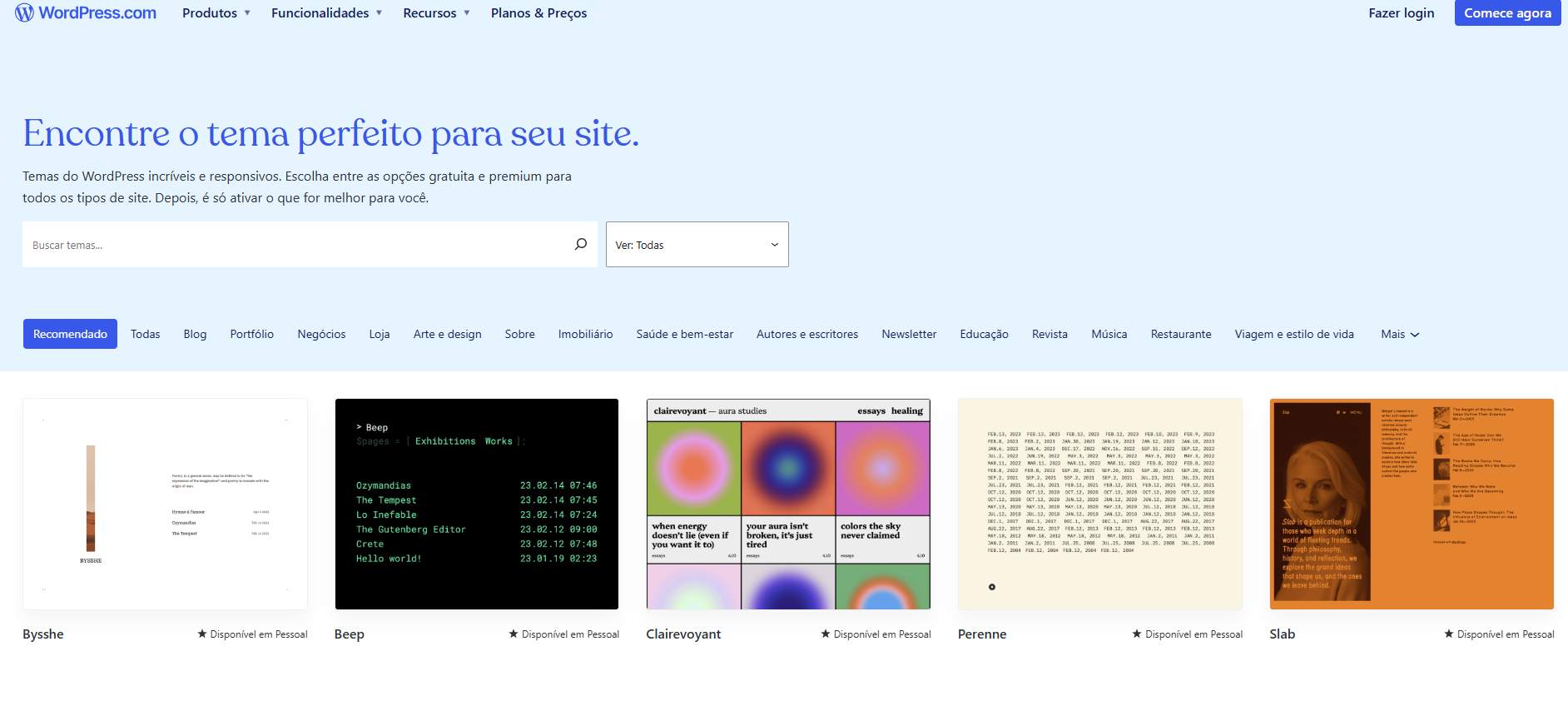 pagina-de-temas-do-wordpress