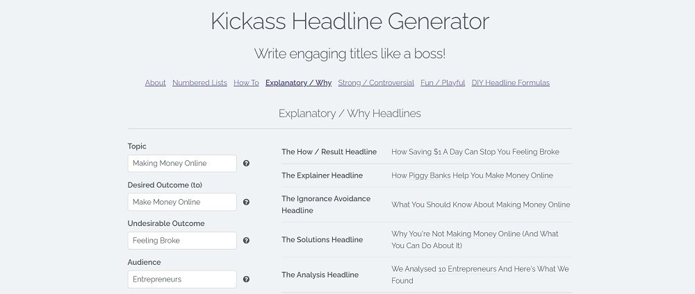 Sumo is a versatile free website content generator for titles and headings
