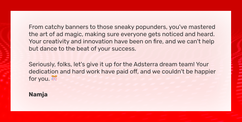 We’re thankful for your warmest wishes!