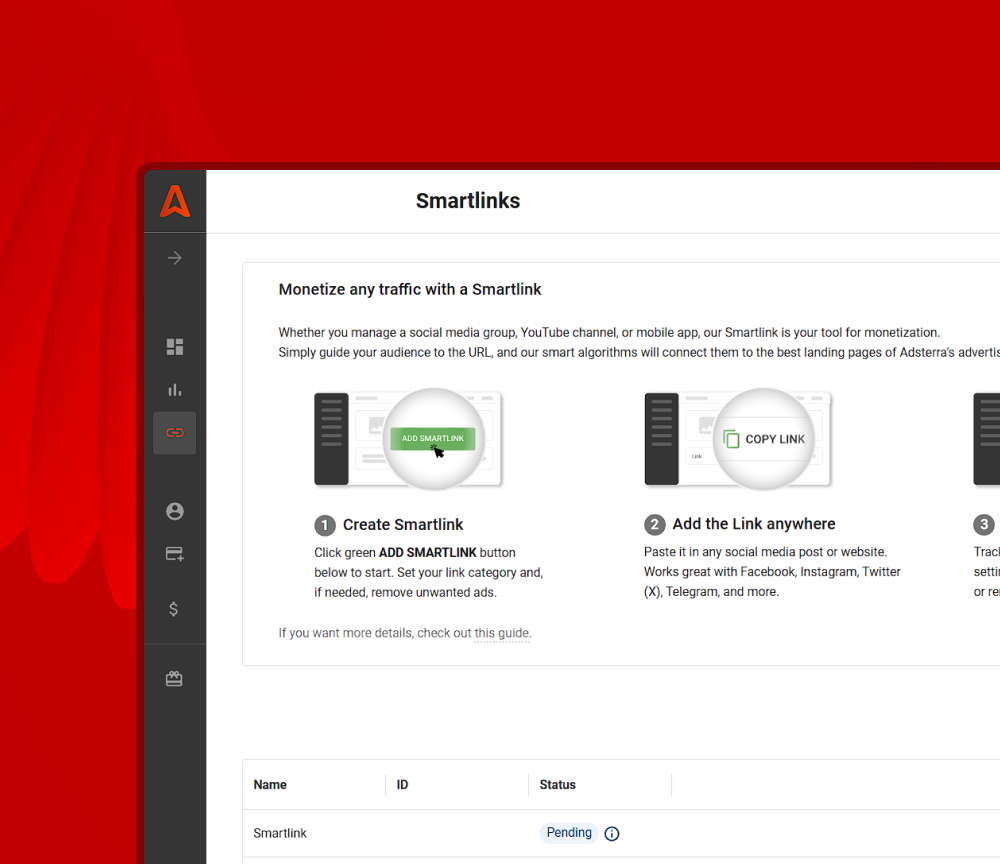 How to get Adsterra Smartlink right now?
