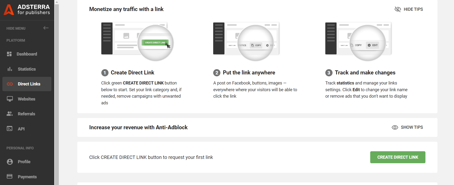 create-direct-link-button