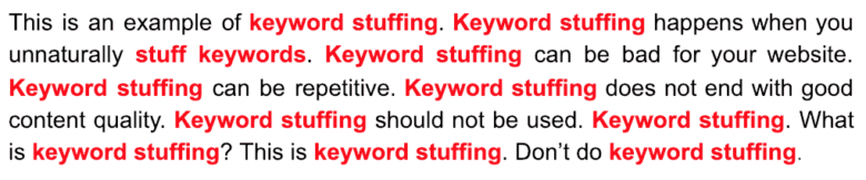 Keyword stuffing example