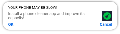 Phone cleaner push ad