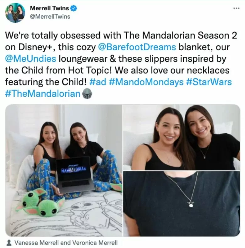 Exemplo de campanha de influenciador no Twitter