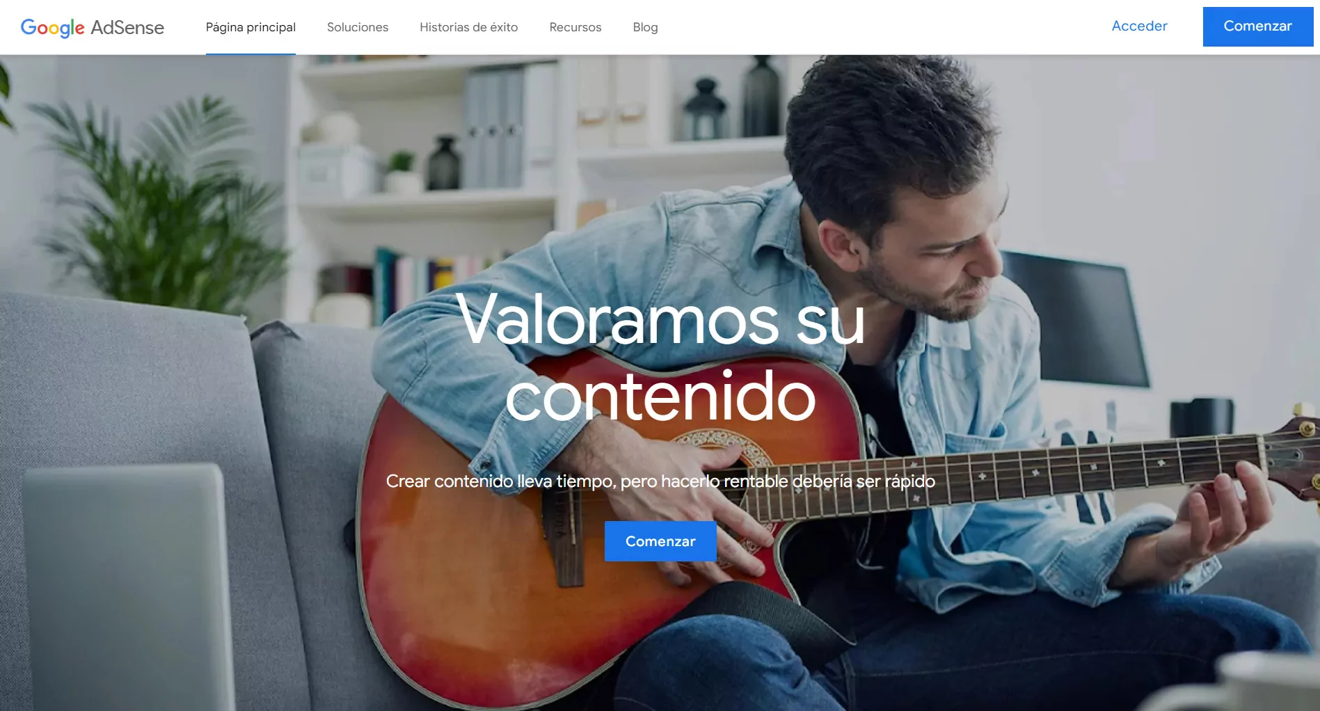 página-de-inicio-de-Google-Adsense