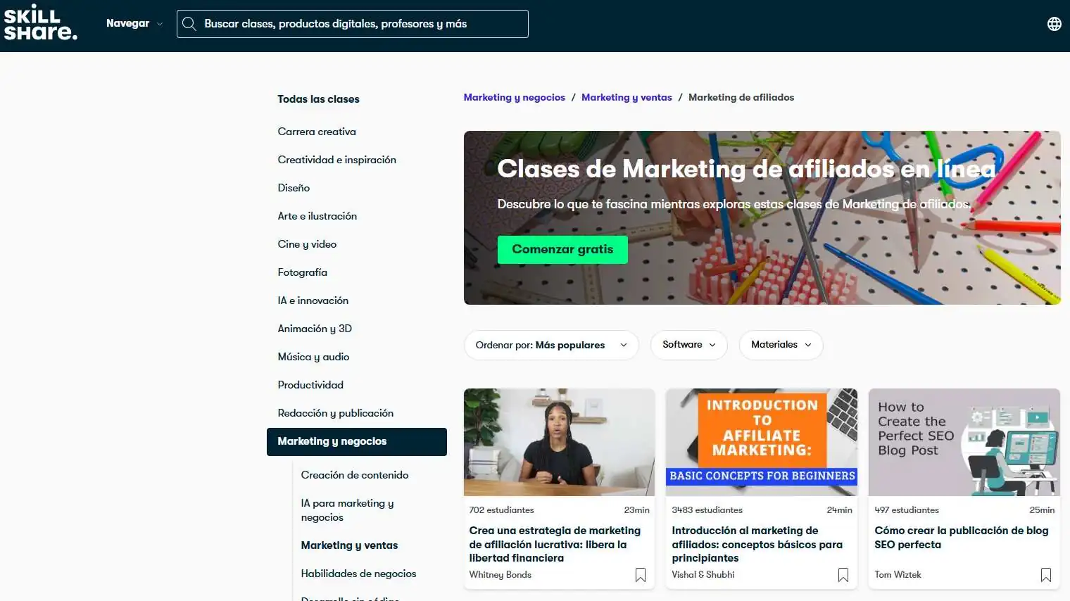 pagina-de-inicio-de-skillshare