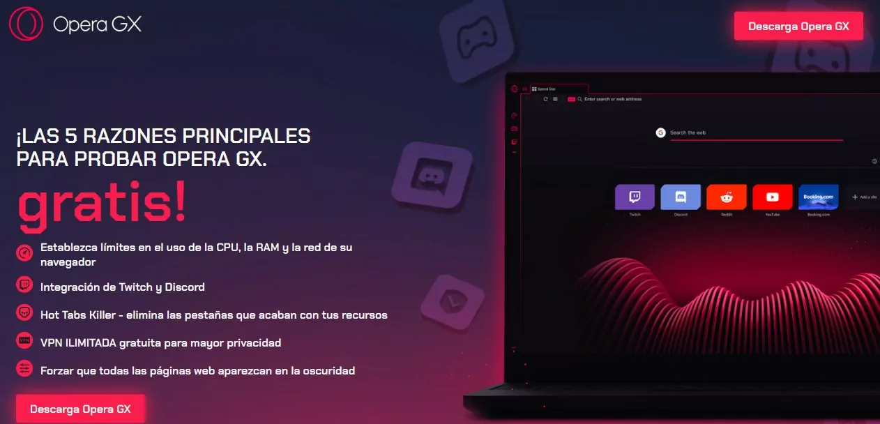 pantalla-inicial-de-OperaGX-con-caracteristicas-principales-más-botón-de-descarga