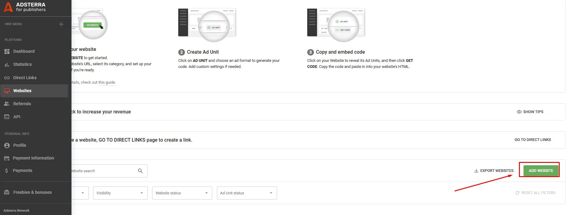 ventana-para-anadir-un-nuevo-sitio-web-en-adsterra