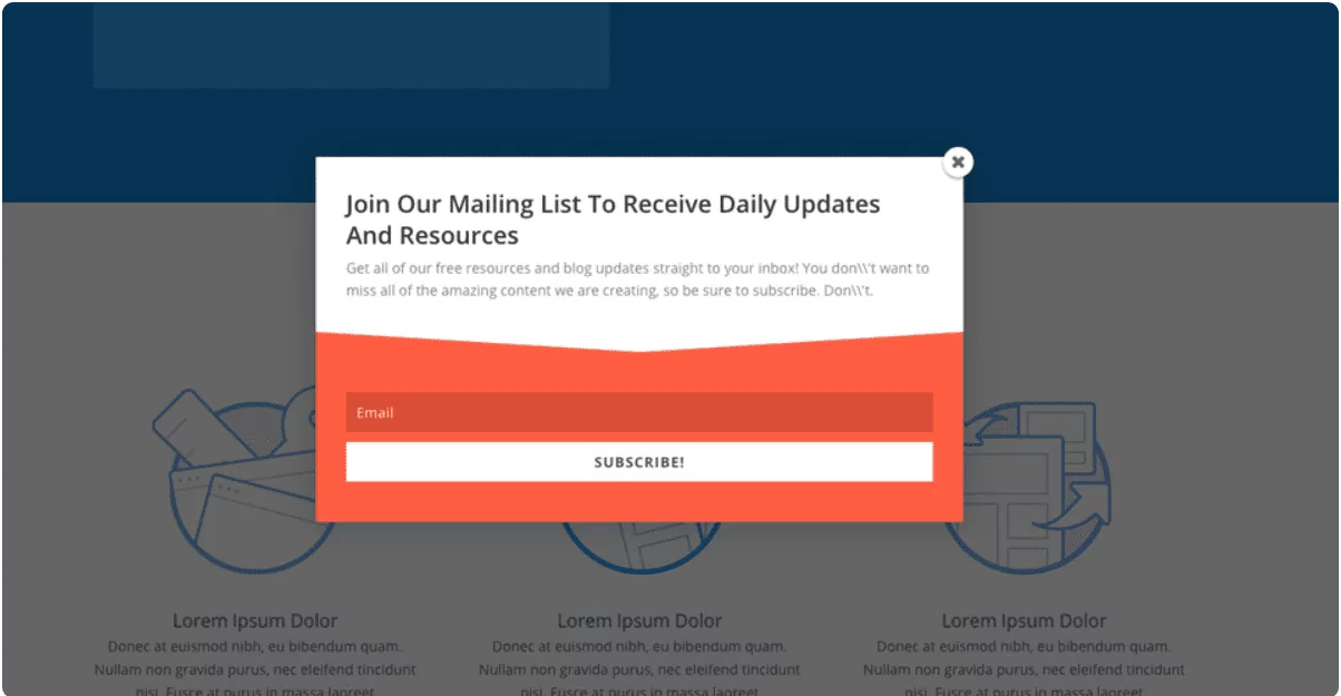 WordPress content locker mailing list form